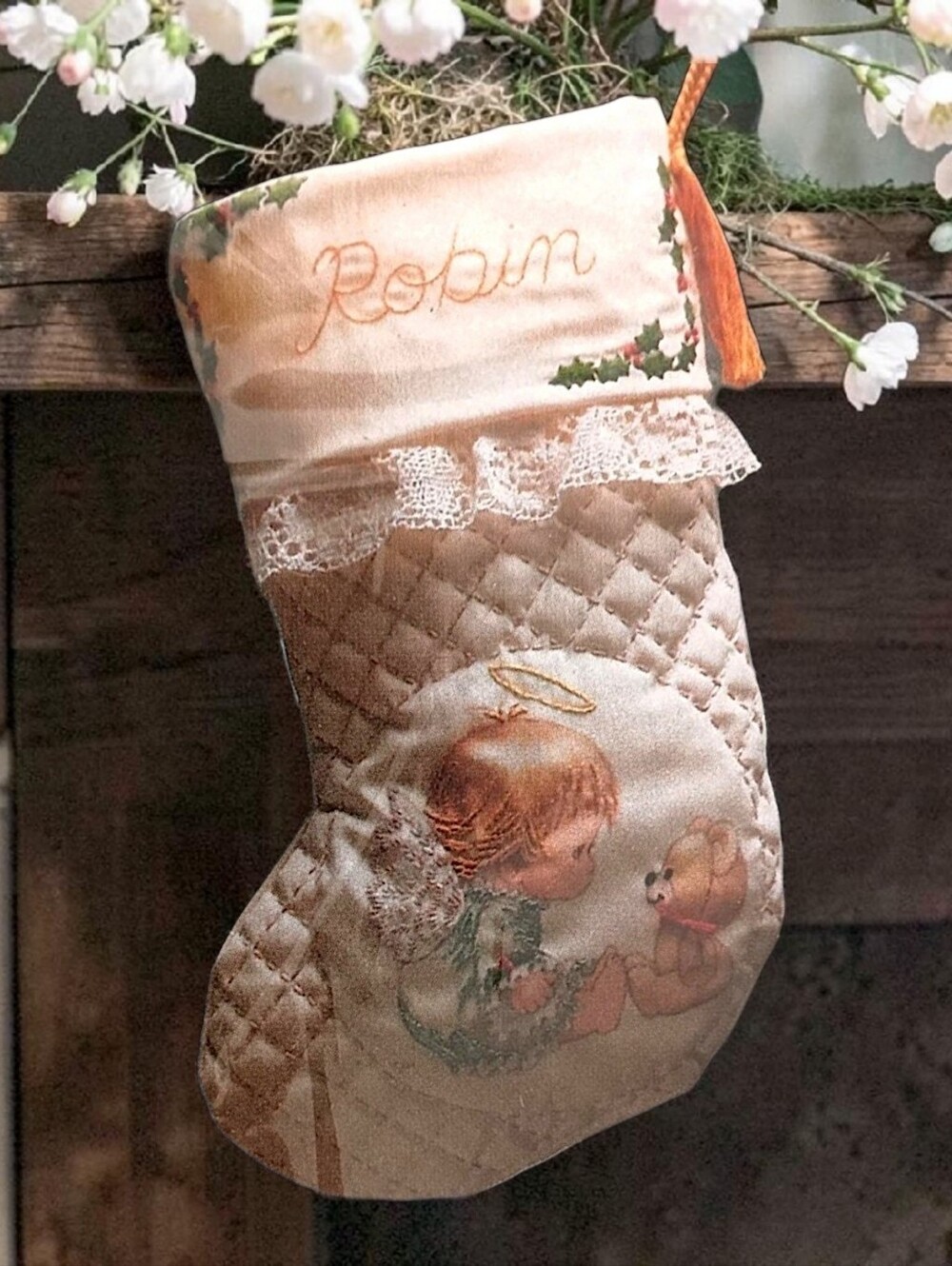 Sunset Stitchery Christmas Stocking Kit Littlest Angel Cross Stitch NEW Vintage.